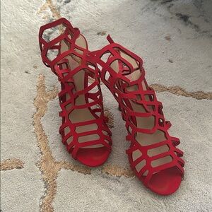 JustFab Red Cage Heels